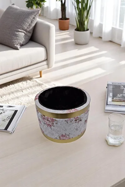 Arte Cotone Decorative Flower Pot |   Flower Patterned Large Size Footed & Footless Models |   Velvet Fabric Flower Pot