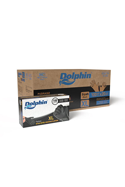 Dolphin Çok Amaçlı Siyah Nitril Eldiven (XL) 20pk X 100lü Paket Mdr