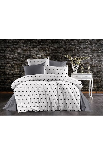 Faiend Cotton Double Duvet Cover Set with Fade-Resistant Anti-Fluffy Fitted Sheets