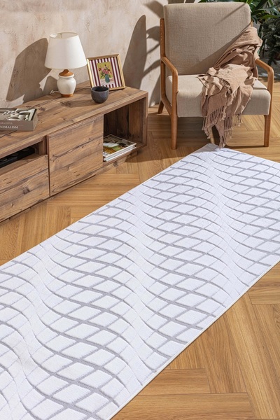 West Home Makinede yıkanabilir kaymaz taban premium kalite peluş mutfak halıs...