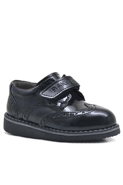 Rakerplus Black Patent Leather Velcro Casual Baby Boy Shoes