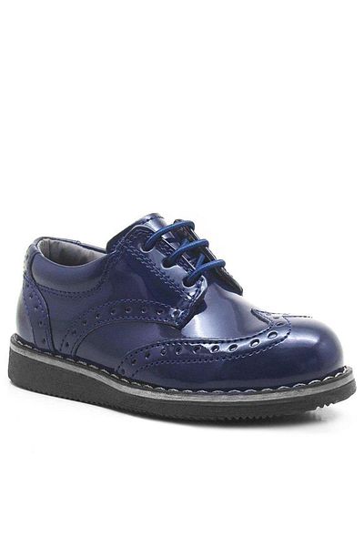 Rakerplus Hidra Navy Blue Patent Leather High-Sole Baby Boy Shoes