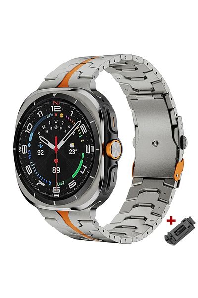 Choice Titanium Orange For Samsung Galaxy Ultra 47mm Stainless Steel Strap No Gaps Men Bracelet