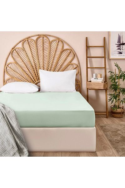 Evidea Soft Basic Double Flat Edge Sheet - Green - 240X260 cm