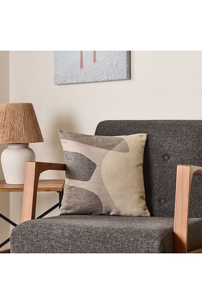Evidea Soft Zarmine Throw Pillow - Ecru / Gray - 40X40 cm