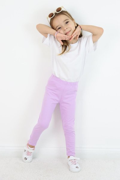 MiaBaby Leggings de bază pentru fete 100% bumbac 6 luni 5 ani