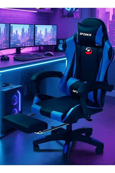 fun zone كرسي ألعاب Spides Ergonomic مع مسند للقدمين، كرسي ألعاب كمبيوتر، كرس...