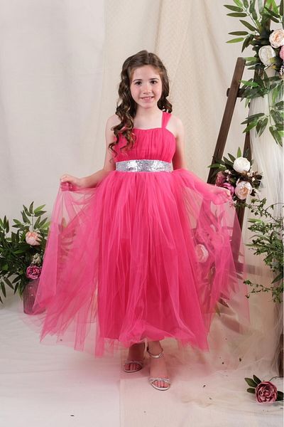 Bulut Baby Rochie de bal pentru fete, fustă tutu Gipeli, satin și tul de vis cu perle