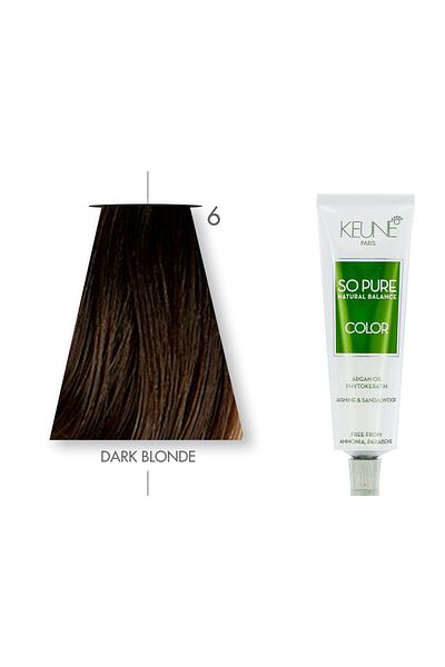 Keune Kion So Pure Color Natural Hair Dye, Ammonia and Paraben Free - No. 6 Dark Blonde