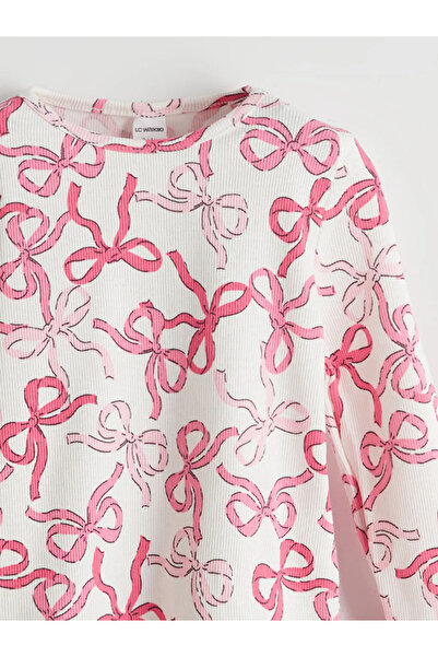 LC Waikiki LCW Kids Ecru Crew Neck szalag részletes lány blúz 2 db-os csomag