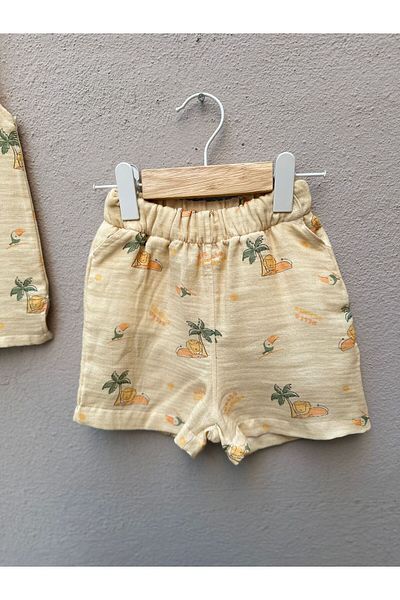 BabyDia Patterned Muslin Bottom Top Set