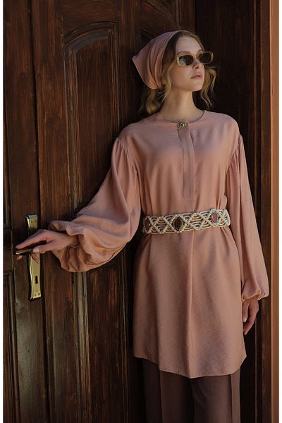 Fatma Atasoy Balloon Sleeve Sunshine Soft Pink Tunic