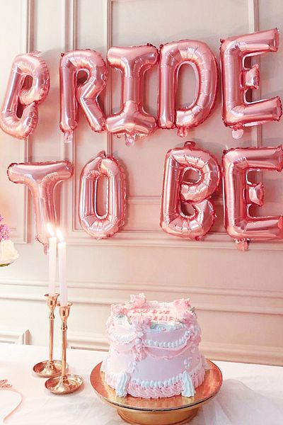 BeySüS مجموعة بالونات العزوبية من Bride To Be Foil Balloon Latex