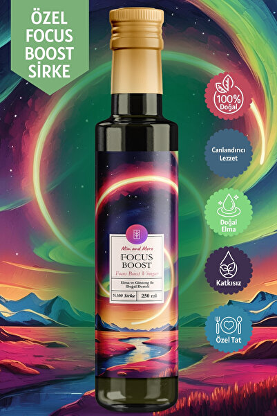 Mim and More Focus Boost Sirke – Elma ve Ginseng Özlü, %100 Doğal, Katkısız S...