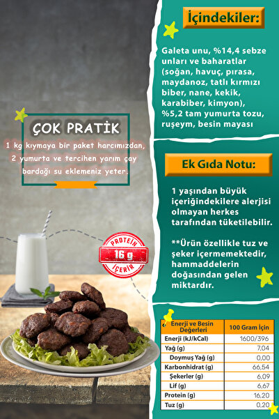Makarna Lütfen Sebzeli ve Yumurtalı Köfte Harcı 180 gr