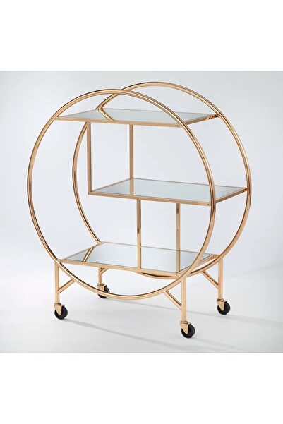 MERZANA Metal Servis Arabası, Gold Servis Ve Sunum Arabası