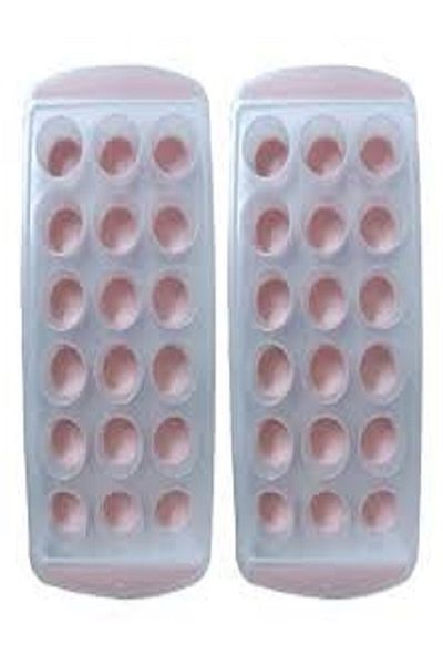 Generic 4-Piece Ice Cube Tray - Soft and Flexible - Easily Releases Frozen Ice Cubes (Peach, 1)
