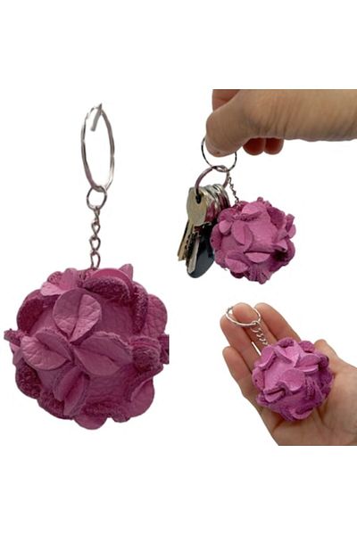 OEM Breloc chei, un accesoriu din piele naturala, tip decor pentru geanta, rucsac, roz bombon,handmade
