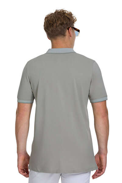 Hatemoğlu Khaki Regular Fit 100% Cotton Polo Neck T-Shirt
