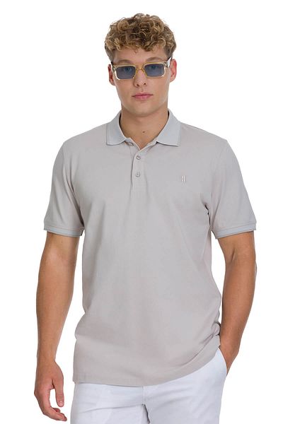 Hatemoğlu Μπλουζάκι Stone Regular Fit 100% βαμβακερό γιακά πόλο