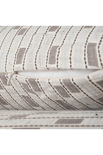 Ecocotton Merisa Çift Kişilik Pike Takımı %100 Organik Pamuk Müslin Dokuma Gri 240x260 Cm