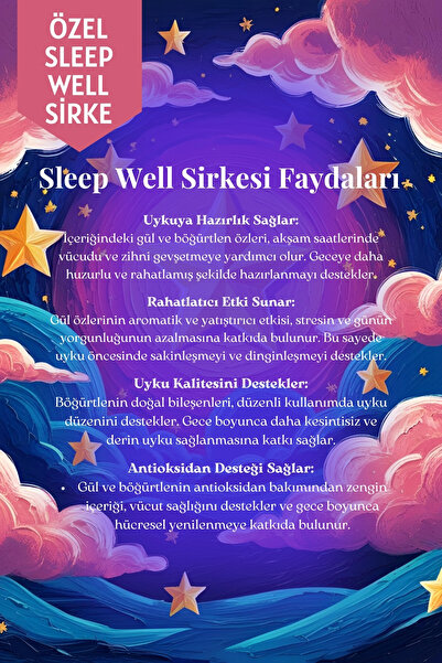 Mim and More Sleep Well Sirke – Gül ve Böğürtlen Özlü, %100 Doğal, Katkısız Gece Sirkesi, 250 ml