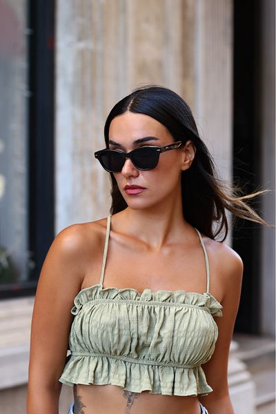LUPİX Women Men Unisex Gold Black Sunglasses