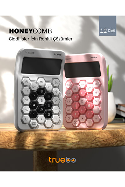 truebo HoneyComb Pembe Renkli Hesap Makinesi