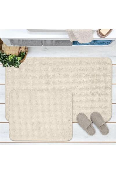 Evidea Set de 2 covorașe de baie Soft Artos - Alb - 60x100 cm + 50x60 cm