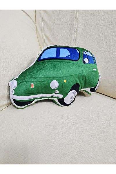 Fiat 500 Pernă plush în formă de Fiat 500, 23 x 34 x 8 cm – model verde, perna decorativă