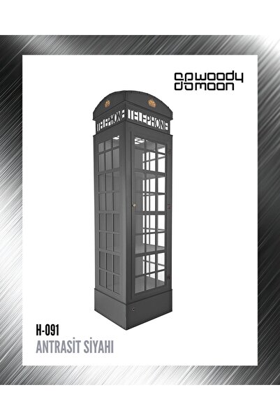 Woodymoon Camlı İngiltere Telefon Kulübesi Kitaplık, Kişiye Özel Ayarlanabili...