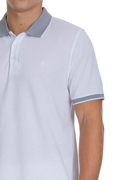 Hatemoğlu White Regular Fit 100% Cotton Polo Neck T-Shirt