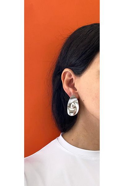 marsel aksesuar Xuping Oval Big Plate Silver Earrings