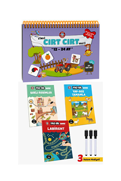 Çocuk Akademi 12-24 Ay Cırt Cırtlı Etkinlik Kitabı Ve Yaz Sil Serisi-1