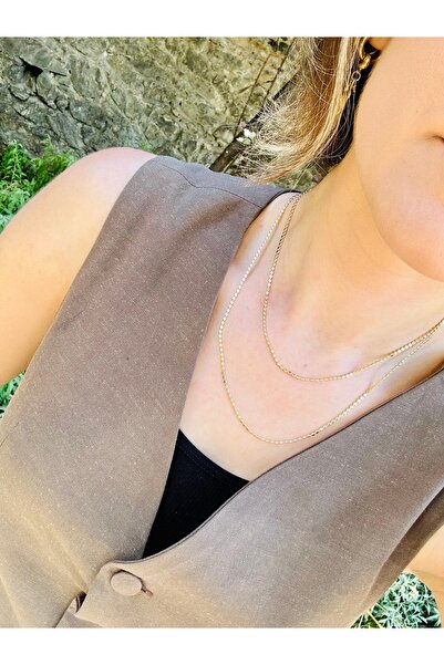 Markiz Takı قلادة سلسلة ذهبية مطلية عالية الجودة 45 سم 60 سم 90 سم (سعر القطعة)