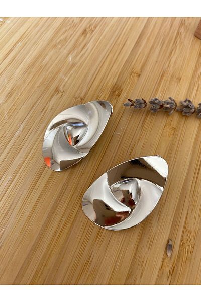 marsel aksesuar Xuping Oval Big Plate Silver Earrings