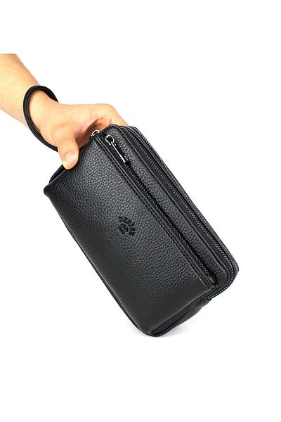 deri,se club Men's Black Handbag Wristlet Belted Portfolio Bag Handbag