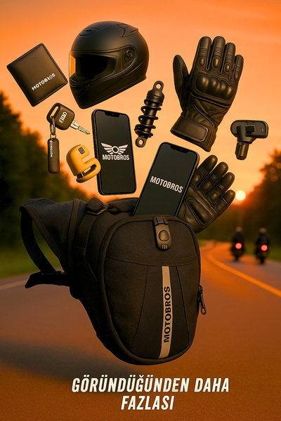 Motobros Premium Su Geçirmez Özel Motosiklet Bacak Çantası Motor Çantası