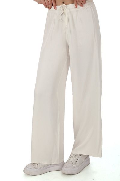 penyebizden Flosh Viscose Oversize Cream Pants