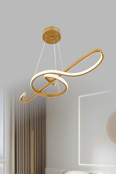 Luna Lighting Melodi Model Gold Renk Metal Salon Mutfak Oturma Yatak Odası Modern Led Sarkıt Avize