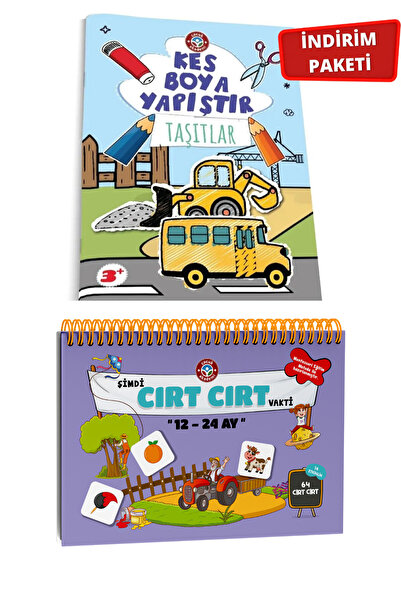 Çocuk Akademi 12-24 Ay Cırt Cırtlı Etkinlik Kitabı Ve Kes Boya Yapıştır Taşıtlar
