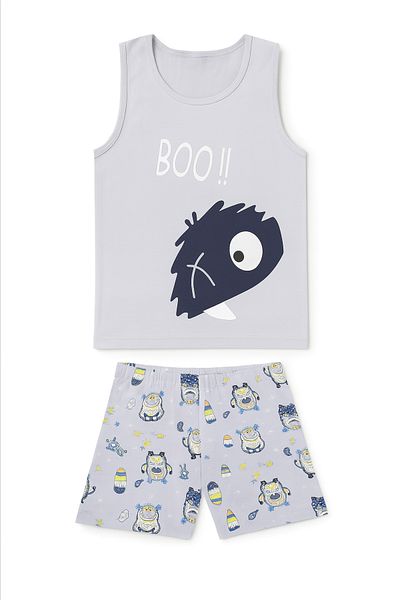 Little Frog Boy's Pajama Set with Thick Strap Shorts Eskimo Little Monster