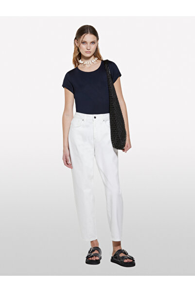 Sisley Tricou de damă, albastru închis, amestecat vâscos, cu decolteu rotund,...