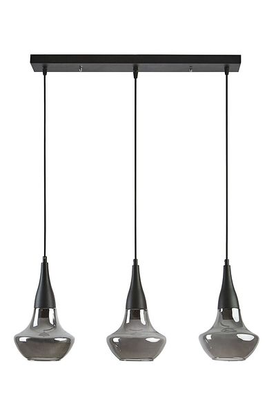 Modavize Fora 3-Piece Chandelier Set - Black Smoke Glass, Row Pendant Lamp Special Design Living Room Kitchen Bedroom