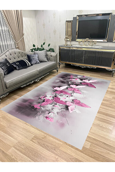 Bordo Halı Yıkanabilir Kaymaz Taban Halı Mutfak Dekor Yolluk Koridor Halısı S...