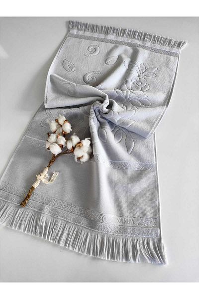 sarra 50x90cm SARRA ETAMIN FRINGE TOWEL - GRAY
