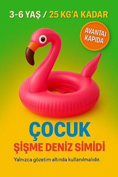 Avantaj Kapıda 3-6 Years Old Children's Inflatable Sea Ring with Seat 25kg Durable Sea Beach Toy