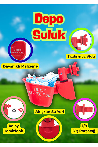 MUTLU TAVUKÇULUK Otomatik Civciv Suluğu Plastik Depo Kap Suluk Güvercin Bıldırcın Kaz Ördek Civciv Tavuk Suluğu