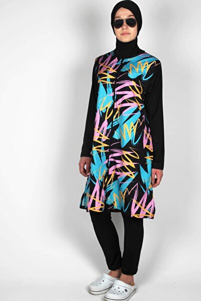 Tıklaalbeni Picasso Serisi Yapışmayan Tam Kapalı Mayo, Paraşüt Kumaş Mayo / V...