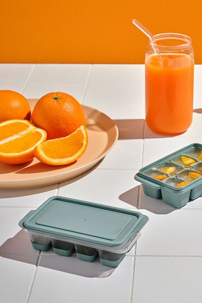 BEFTO HOME 8 Compartment Mini Lid Push Out Silicone Ice Mold (4 Pcs)